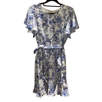 Tokito Womens  Size 12 Short Sleeve Midi Dress Blue / White /Floral RRP $89.95