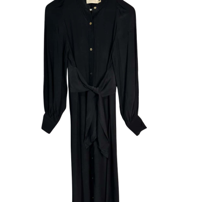Zimmermann Womens  Size 0 Black  Belted silk midi dress