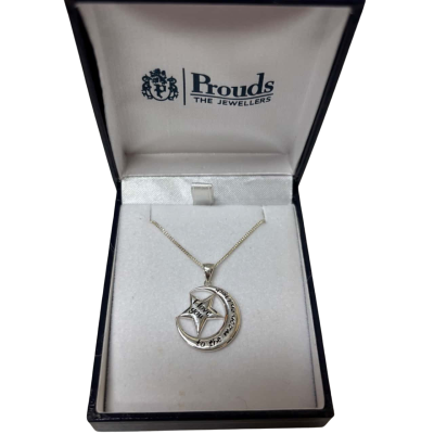 Prouds the Jewellers Love you to the moon pendant on chain