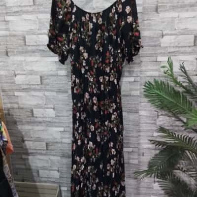 Caroline Morgan Womens  Size 20 Casual Dress / Maxi Dress Black  / Floral / Multicoloured 