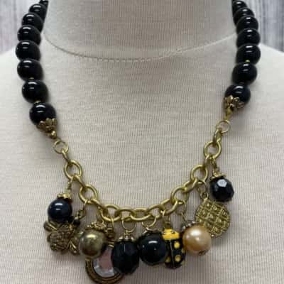 COSTUME  Women's Necklace with cute lady bug, bee and other embellishments 