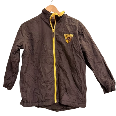 AFL Womens Hawthorn Hawks Supporter Jacket Size 12 Brown 