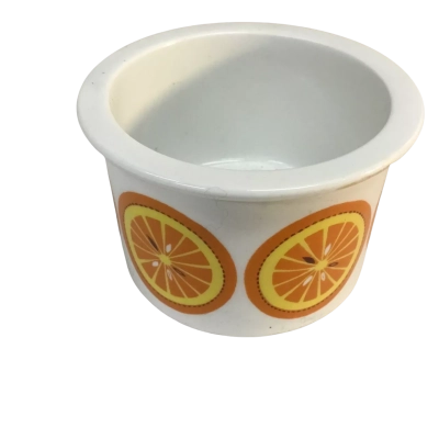 Vintage Arabia Finland Orange Patterned Pot Approx 9 x 6cm