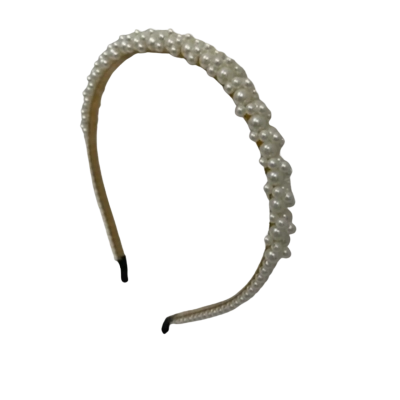 Unbranded Women's Beaded Hair Accessory Cream 