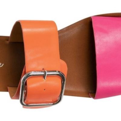  Womens Orange / Pink  Slides