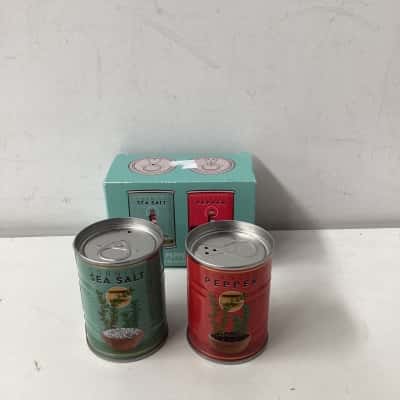 Tin salt and pepper shakers by Rex London 