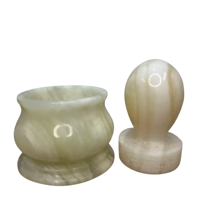 Vintage Carved Onyx  Wax Seal Stamp and Inkwell 