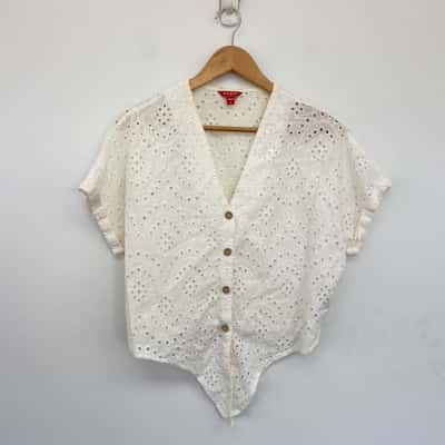 Guess White Short Sleeve Shirt  Size S 