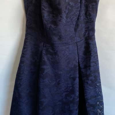 CITY CHIC Women's Lace Dress Size 16 Bridesmaid Dress / Cocktail Dress / Formal Dress / Midi Dress in Navy Blue 