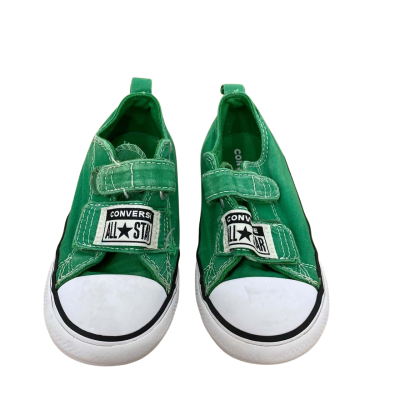 Converse Kids  Size 9 Green Velcro shoes 