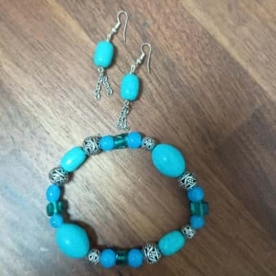 Set Earrings Boho & Stretch Bracelet