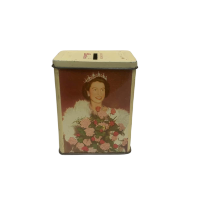 Vintage Queen Elizabeth II Coronation Tin Money Box