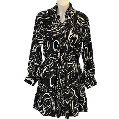 Serafina Womens  Size M / S Midi Dress Beige / Blue / Green / Pattern / White 