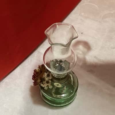 Miniature Vintage Green kerosene/oil lamp