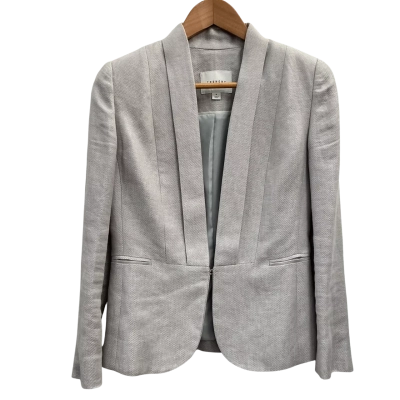 Trenery Womens Size 4 Linen Blazer Grey 
