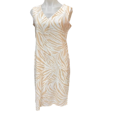 W Lane Womens  Size 8 Beige / Cream / Pattern Midi Dress