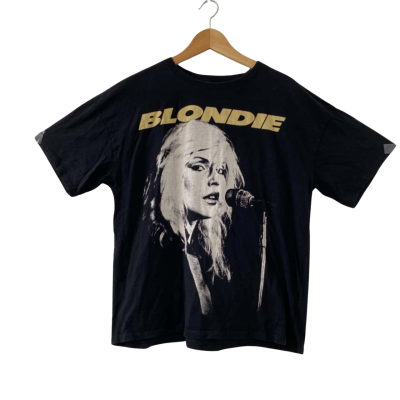 BLONDIE 1977 NYC T-Shirt Debbie Harry Rock Band Size 14 Black