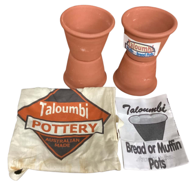 Taloumbi Pottery 4 Small Bread or Muffin Pots