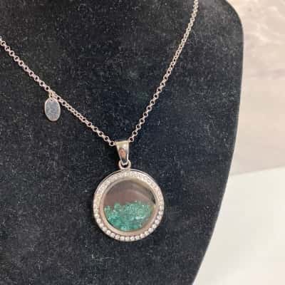 Gem Stone Shaker Locket Necklace 