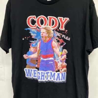 Cody weigjtman bulldogs AFL Mens  Size L Short Sleeve T-shirt Black  
