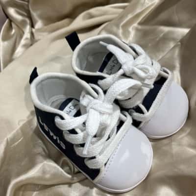 One little day Kids  Size 0 Shoes  Blue / White 