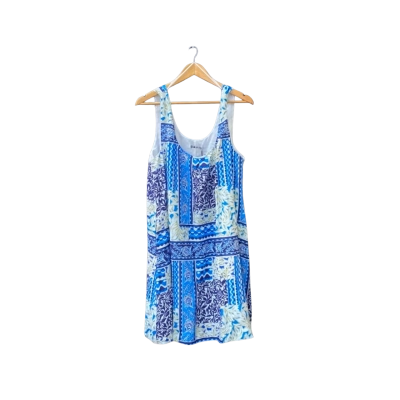 Sass Size 14 Shift Dress Blue/Multicoloured/Pattern BNWT