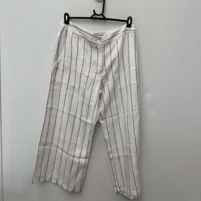 EDER By Anna 100% Linen Striped Pants - Size 14  