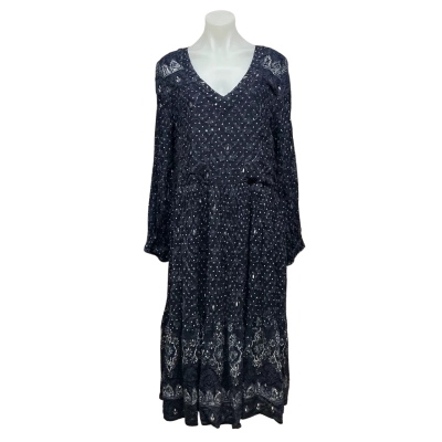 Lula Soul Womens Size S Midi Dress Multicoloured / Navy Blue / Pattern 