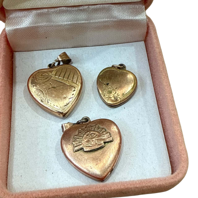 Set of 3 Memorial Gold-Lined Pendants 2 9ct 1 10ct 