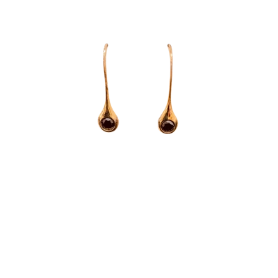  Womens 925 Hook Earrings with gold finish and black faceted stones