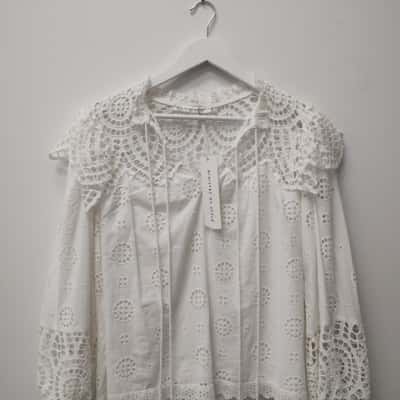 Ministry of Style Womens  Size 10 Blouse White 
