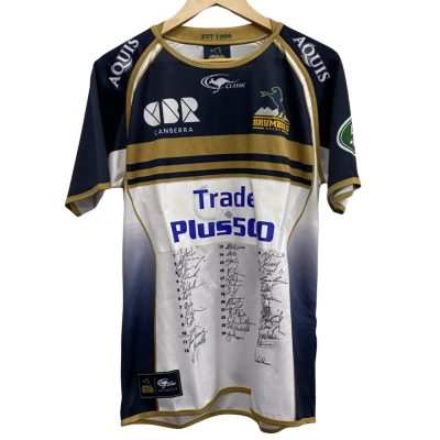 2017 Authentic Brumbies Canberra Signed Jersey Size M
