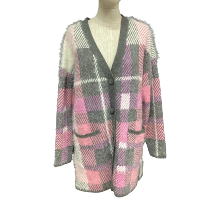 Peter Alexander Womens  Size L / M Button-down Cardigan Grey / Pink  / Purple 