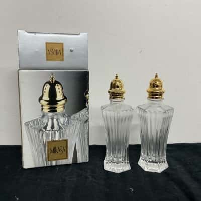 Mikasa Diamond Fire Crystal Salt and Pepper shakers 