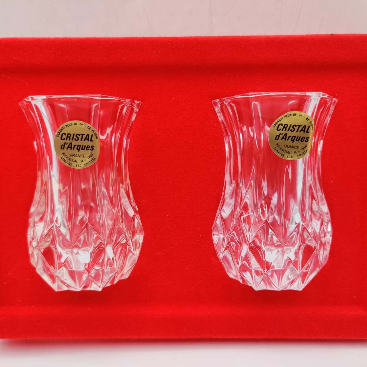 2-cristal-d-arques-bud-vases-new-in-box-genuine-lead-crystal-s