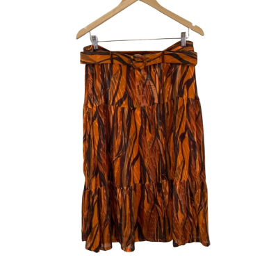  G.D.S. Womens  Size XL Midi Skirt Brown / Orange 