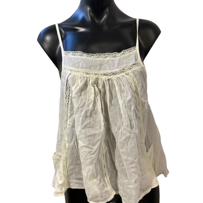 Tree of Life Womens  Size S Shoestring Strap Top White 