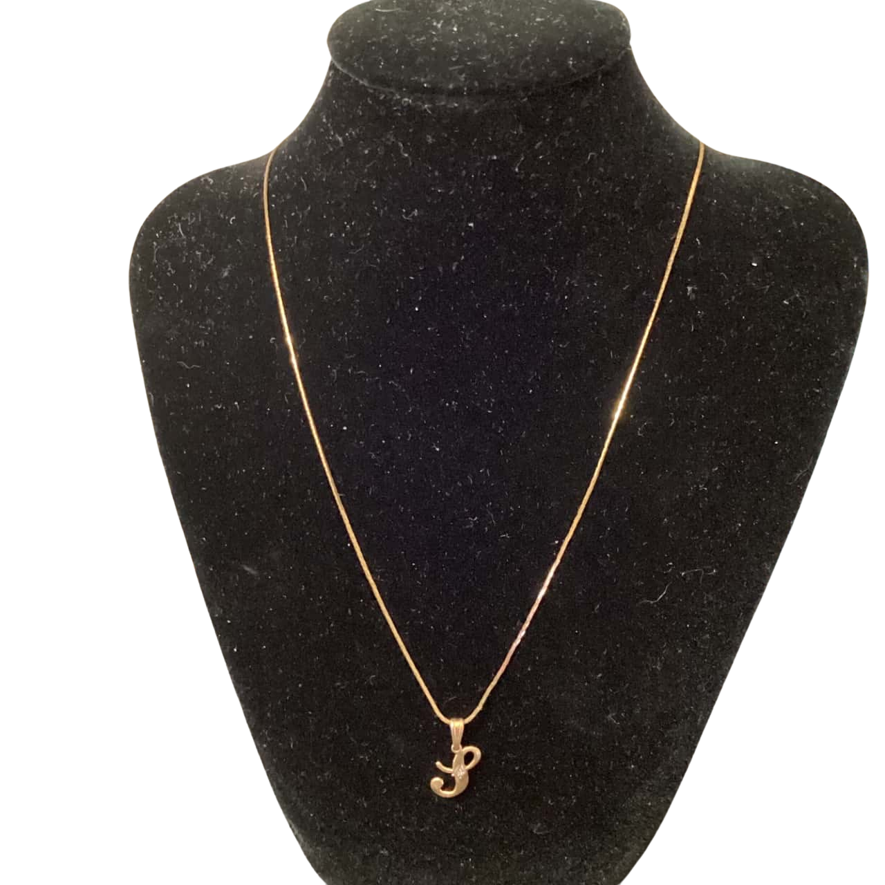 Gold 9ct fine chain and “S” pendant