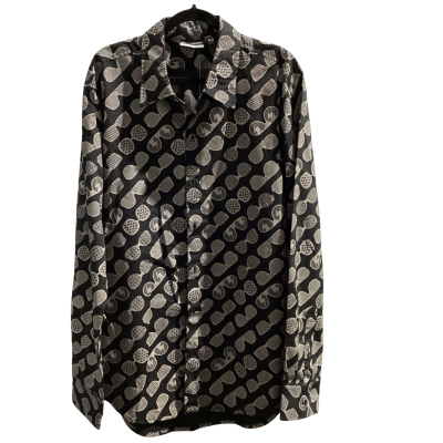  BNWT Von Zipper Mens  Size M Long Sleeve Shirt Black  / Pattern / White RRP $79.95