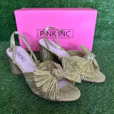 Pink Inc Secret Gold Metallic Sandals Size 9B