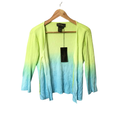 Women’s Size M Lime And Turquoise Christine Phillpe Short Open Jacket