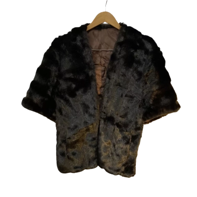  Womens  Size One Size Fur Coat Brown 