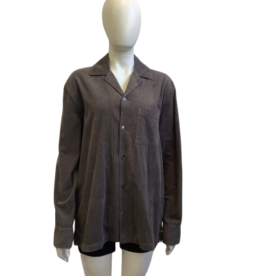 Brand New Assembly Label Womens  Size L Corduroy Long Sleeve Shirt Washed Graphite