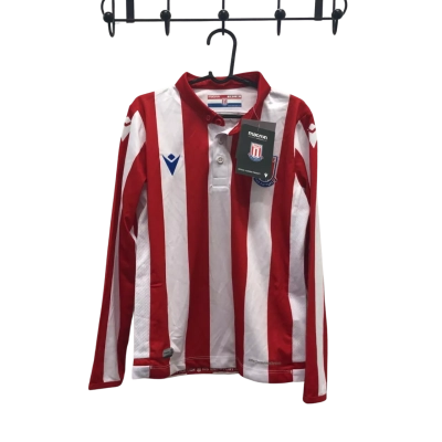  Macron Stoke City Kids Sport Long Sleeve Top JS 3XS Red / White BNWT£43