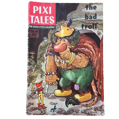 Pixi Tales “The Bad Troll” Vintage Full Colour Children Comic Book