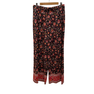 Sportsgirl Womens  Size L Ankle Length Pants Black  / Floral / Red 