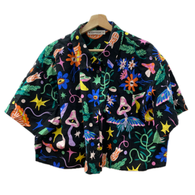 Black Friday Womens  Size 16 Black  / Blue / Green Top 