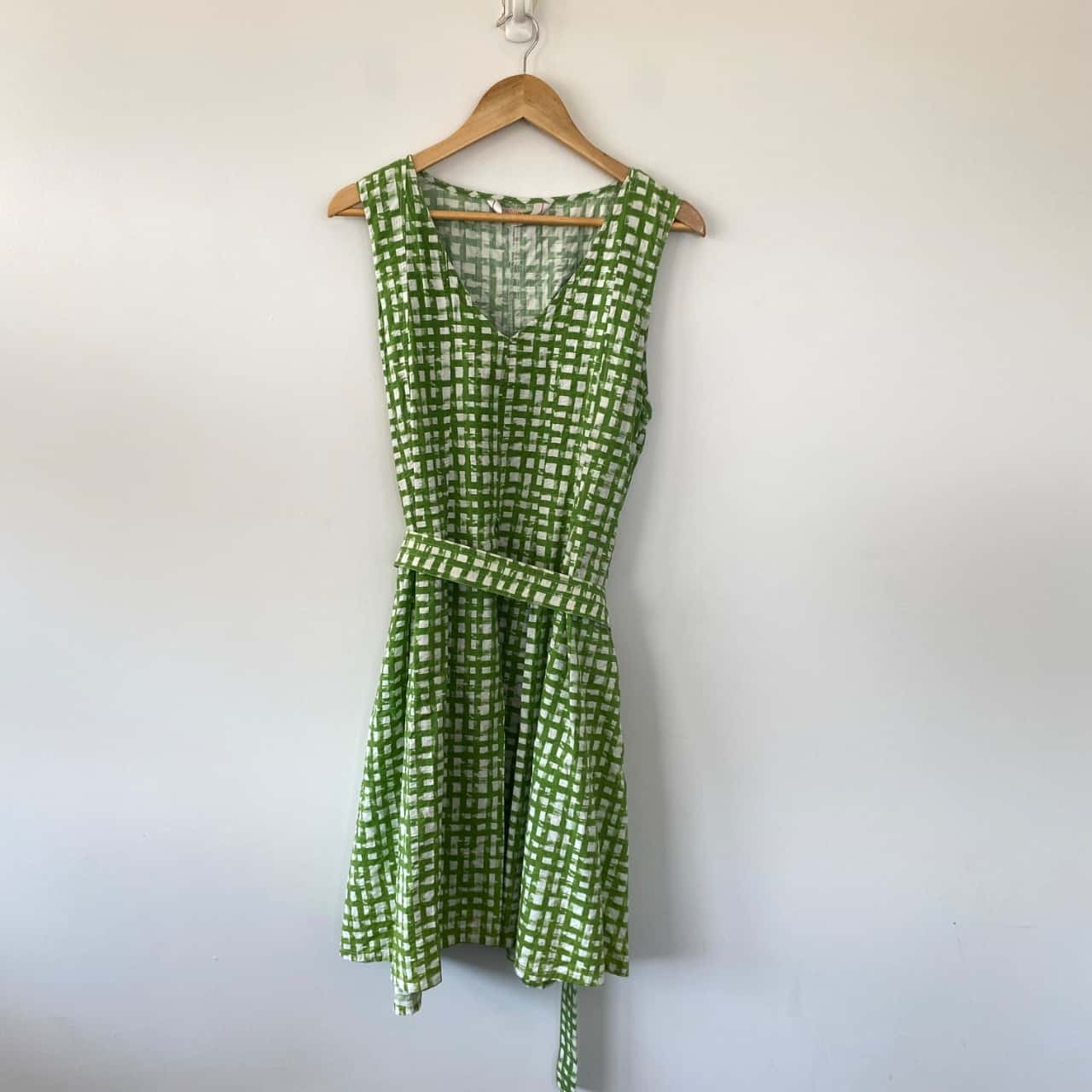 Gorman Organic Green Gingham Sleeveless Mini Dress Size 14 (s) - Used As  New | Salvos Stores
