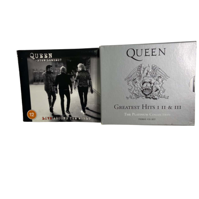 Queen Greatest Hits 1-3 ( Platinum Collection) and Live around the World ( Queen and Adam Lambert)