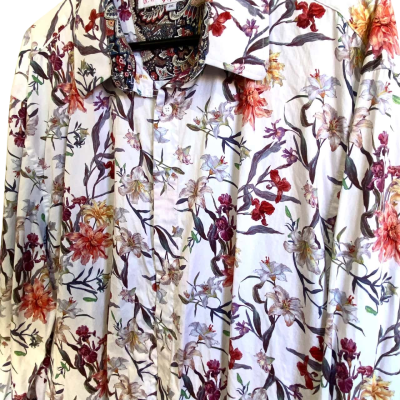 Men's ENGLISH LAUNDRY - John Lennon Shirt Size XXXL Long Sleeve  Off White / Pattern 